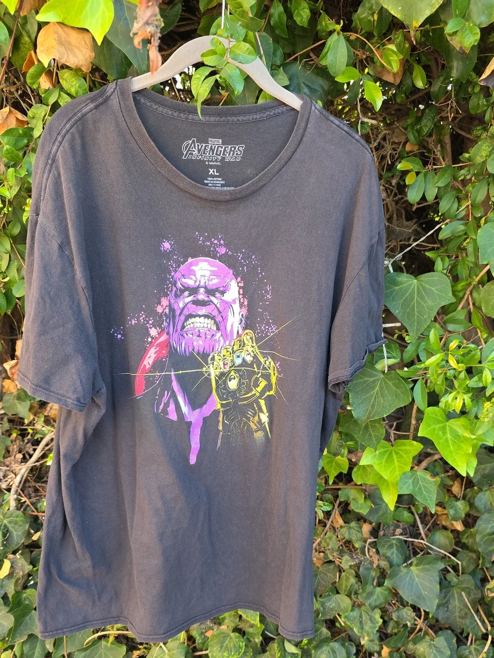 Marvel Avengers Graphic Tee - Black with Purple & Gold Accents